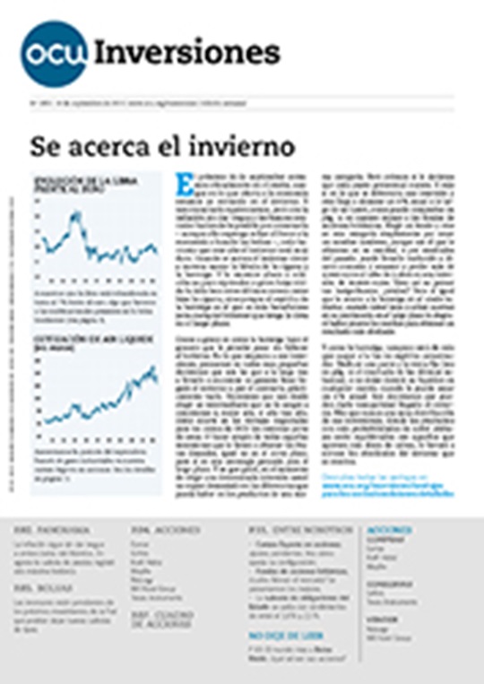 Portada de la revista semanal de OCU Inversiones nº 1002.